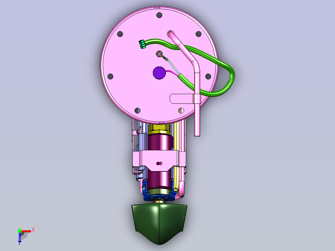 摩托车正置燃油泵总成俯视图