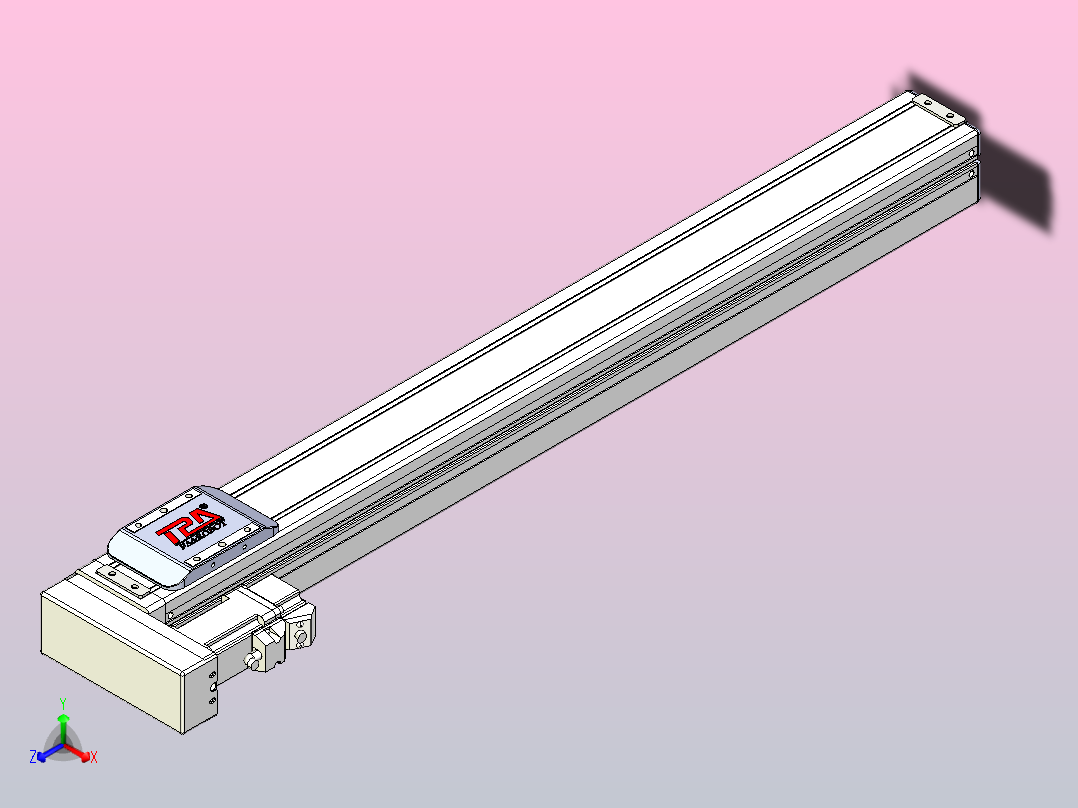 滚珠丝杠直线轴带导轨全封闭TPA-HCR-65S-1610C-L600-MR-C-P10-N3正等轴测图