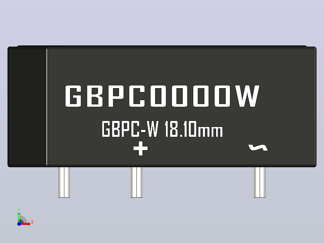 桥式整流器外壳GBPC-W_Nonmal_Size前视图