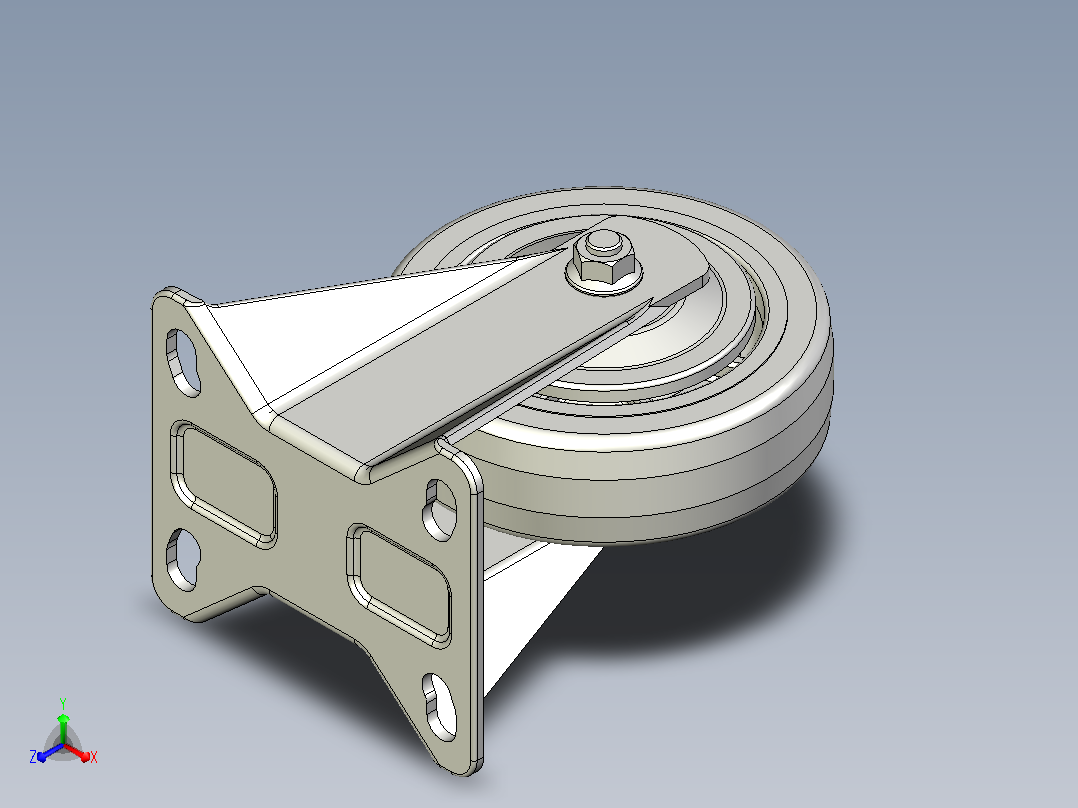 福马脚轮P-100-FLANGE正等轴测图