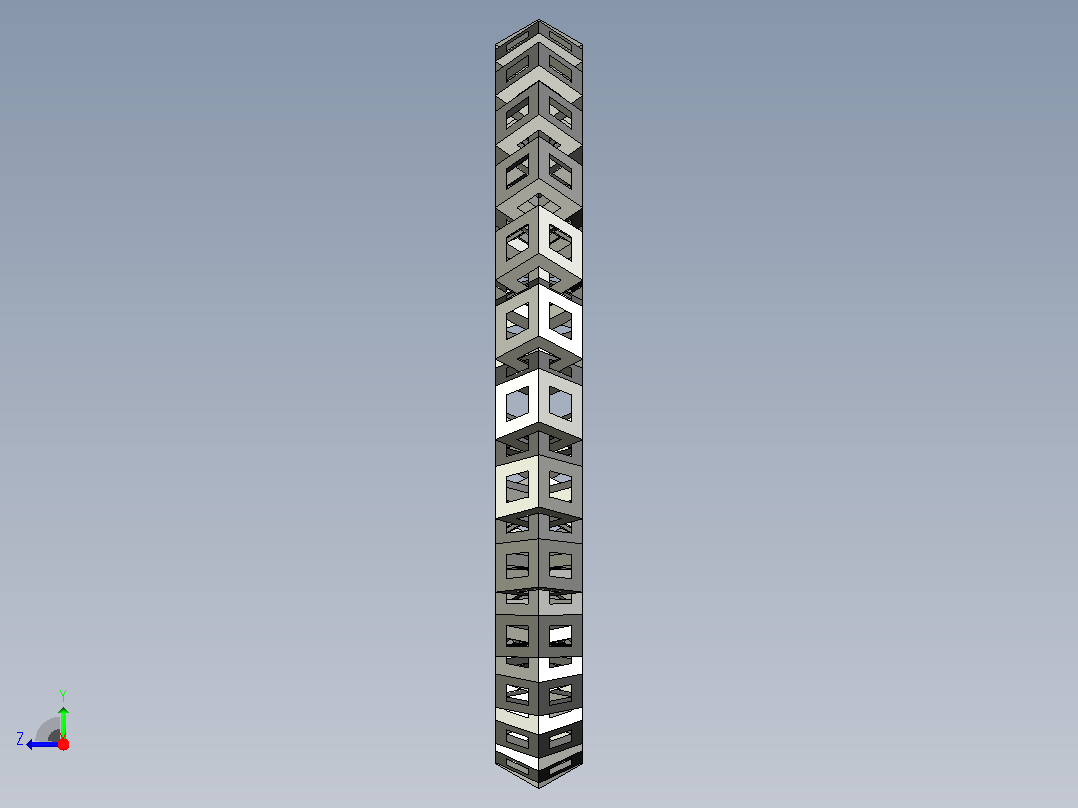 碳十二结构环链 3D模型 stl文件右视图