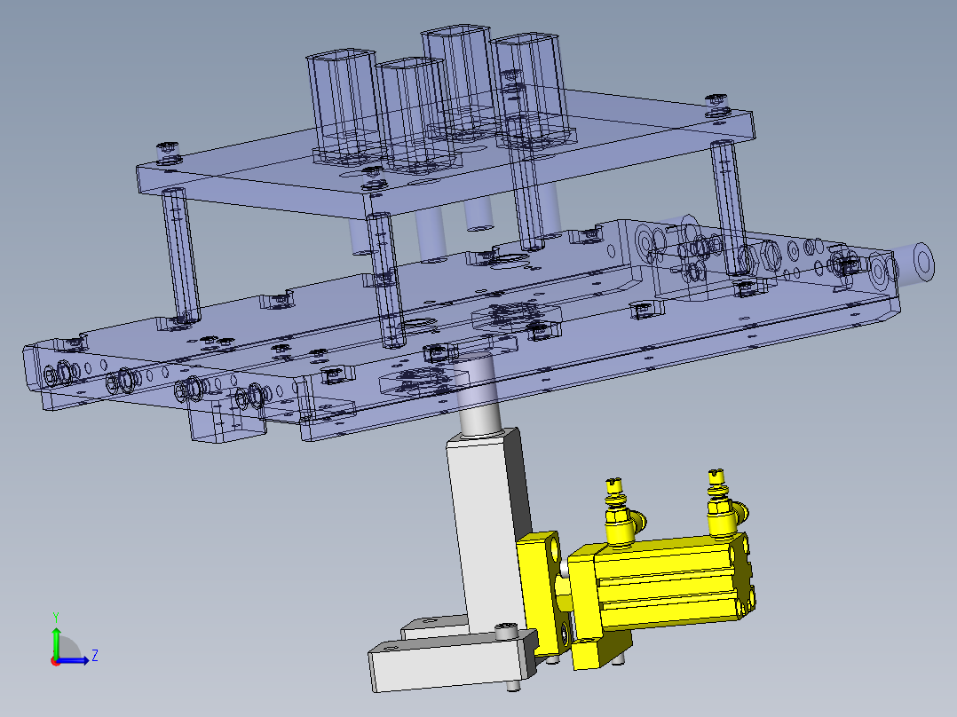 上推定位用支承机构左视图