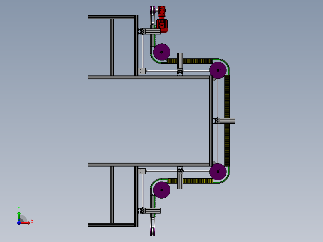 龙门式夹持提升机3D模型 Solidworks设计前视图