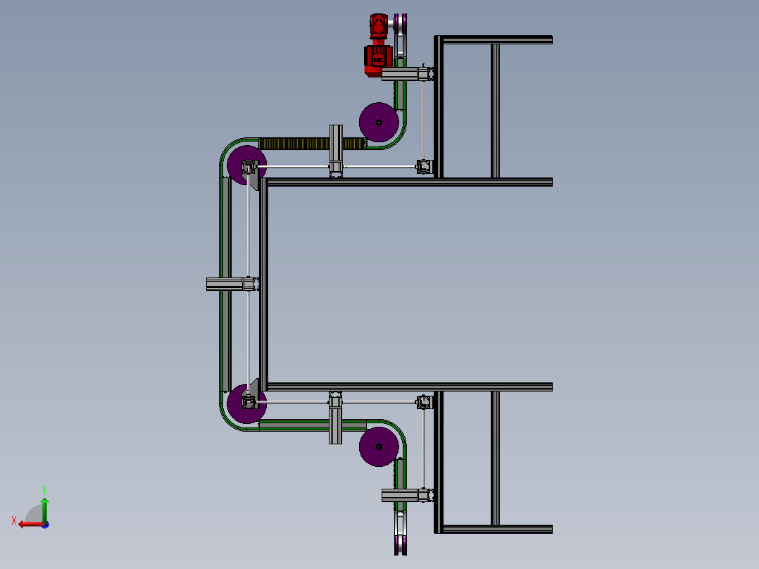 龙门式夹持提升机3D模型 Solidworks设计后视图