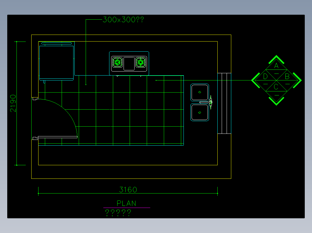 室内设计厨房常用图块-dFH01100H