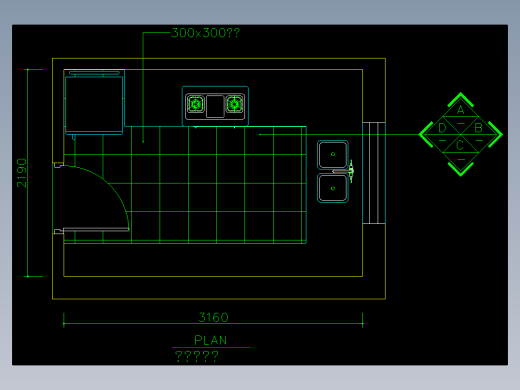 室内设计厨房常用图块-dFH01100H