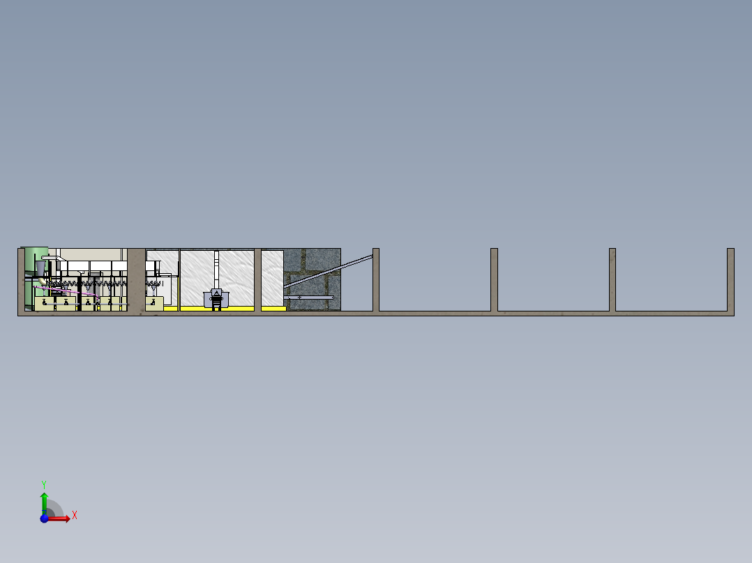 虾处理流水线模型3D图纸 Solidworks设计 附IGS前视图