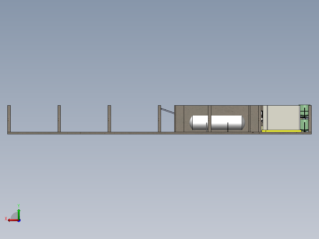 虾处理流水线模型3D图纸 Solidworks设计 附IGS后视图