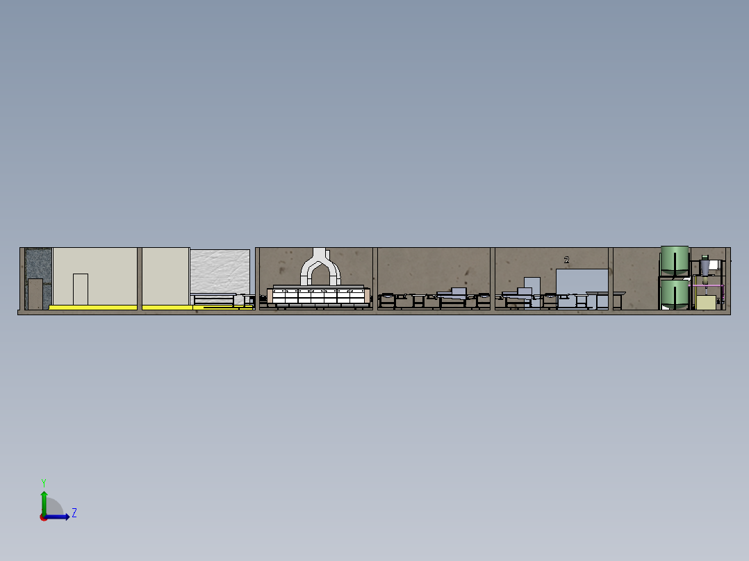 虾处理流水线模型3D图纸 Solidworks设计 附IGS左视图