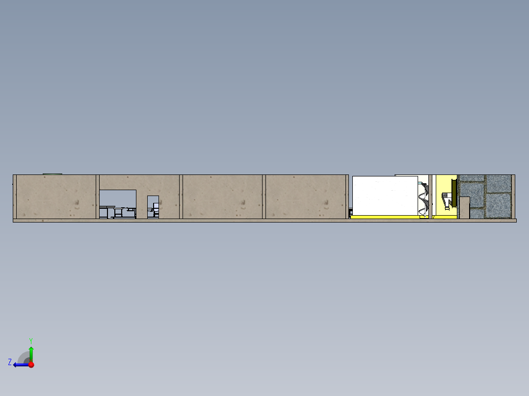 虾处理流水线模型3D图纸 Solidworks设计 附IGS右视图