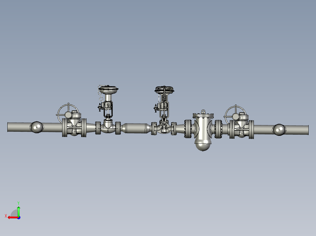 压力控制站设备3D模型后视图