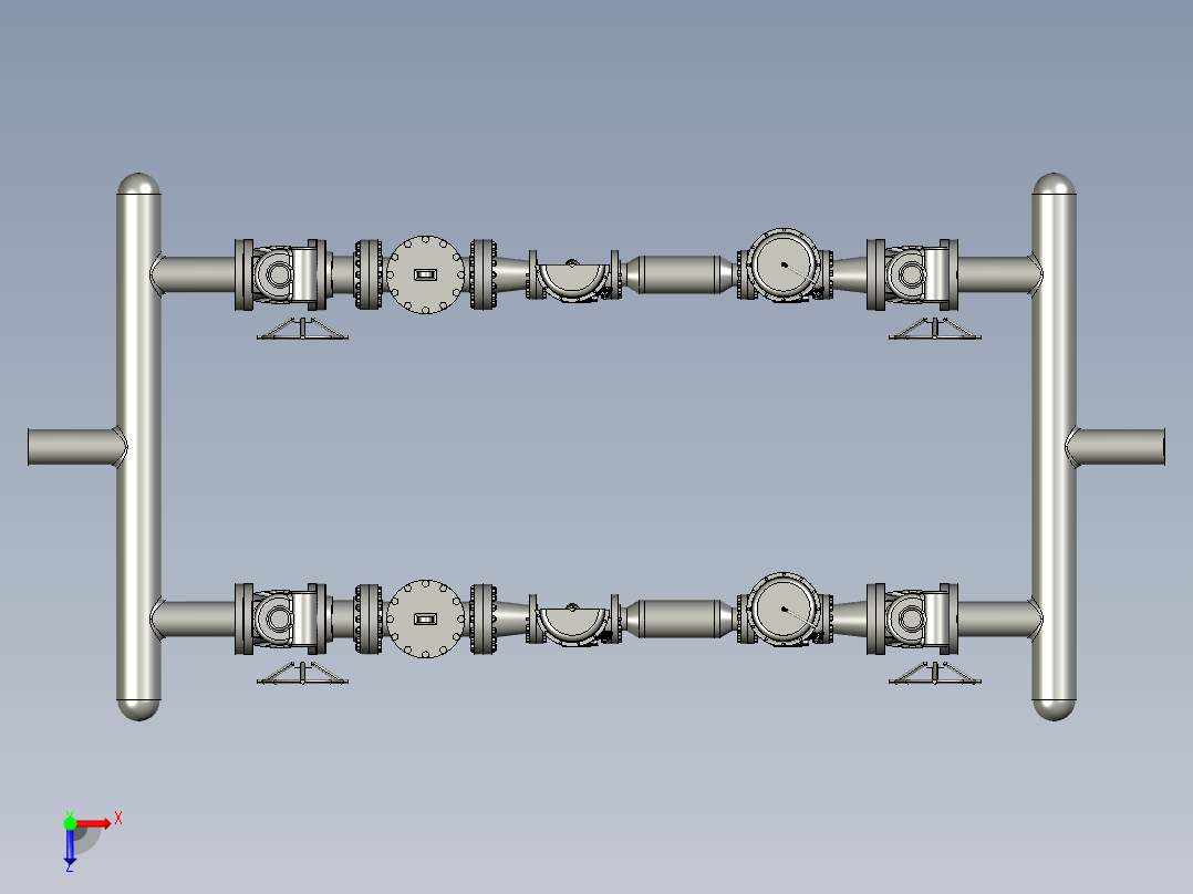 压力控制站设备3D模型俯视图