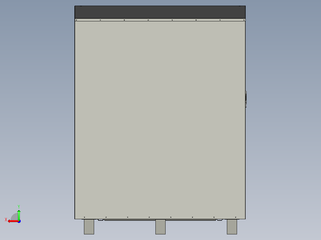 一种衣物收集箱3D模型后视图