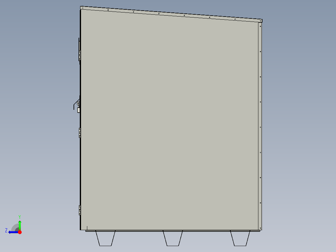 一种衣物收集箱3D模型右视图