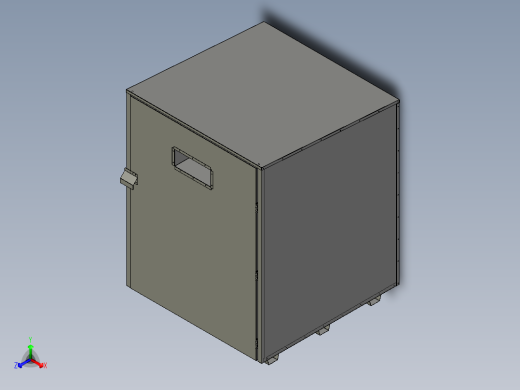 一种衣物收集箱3D模型正等轴测缩略图