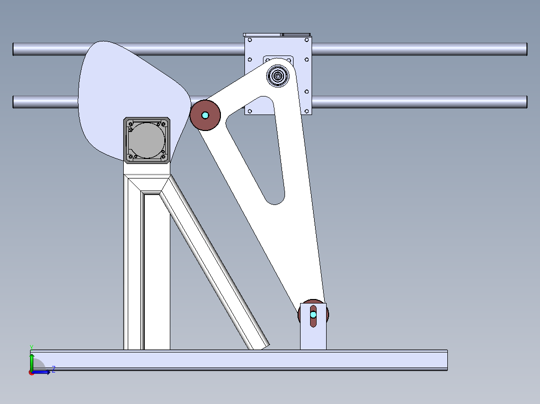 凸轮连杆移栽机械手3d图纸 凸轮机构 横向机械移栽机SW机构3d模型左视图
