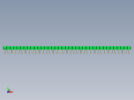 彩色公排针 100mil 2.54mm 系列-DS1022_green_1x37p_100mil_TypeD_rev1.0前视缩略图