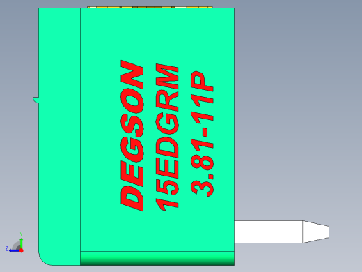 DEGSON 15EDG（公头） 3.81mm 螺钉锁紧，插拔式接线端子 FullPack-15EDGRM-3.81-11P-14-00AH右视缩略图