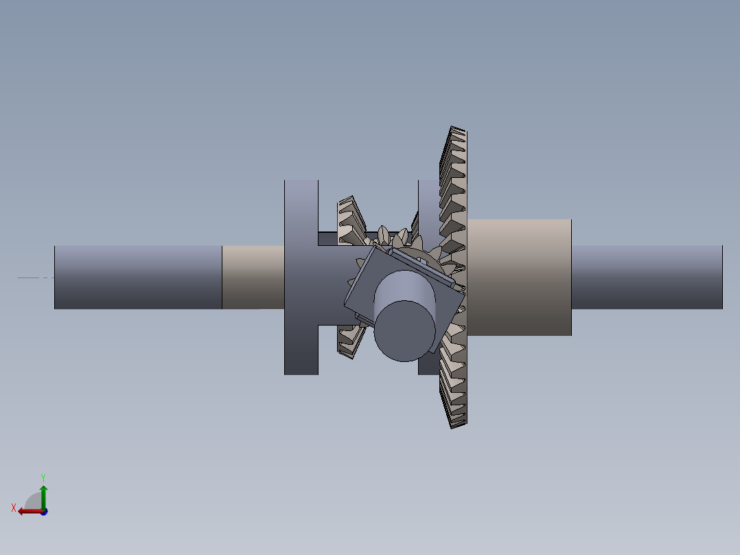 汽车差速器后视图