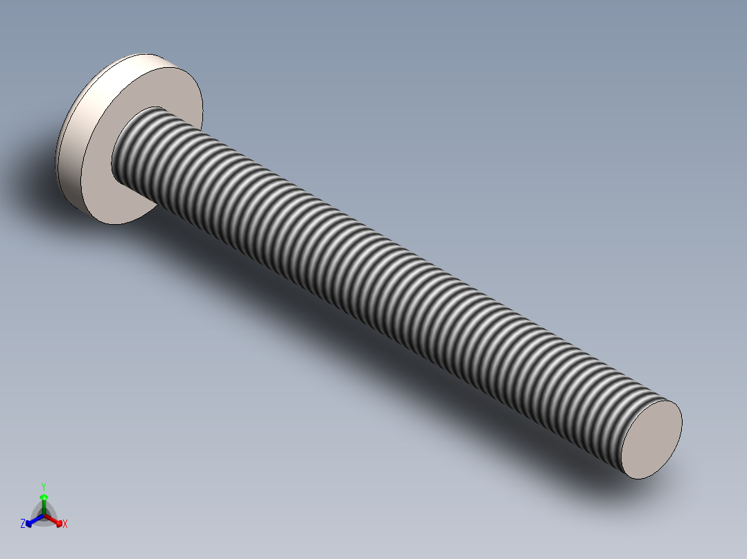 螺丝 M6 十字盘头-M6x50 Screw head.SLDPRT正等轴测图
