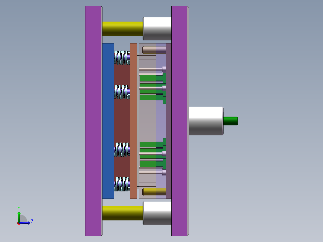 Q225-底板连接板冲压模具设计【三维SolidWorks】左视图