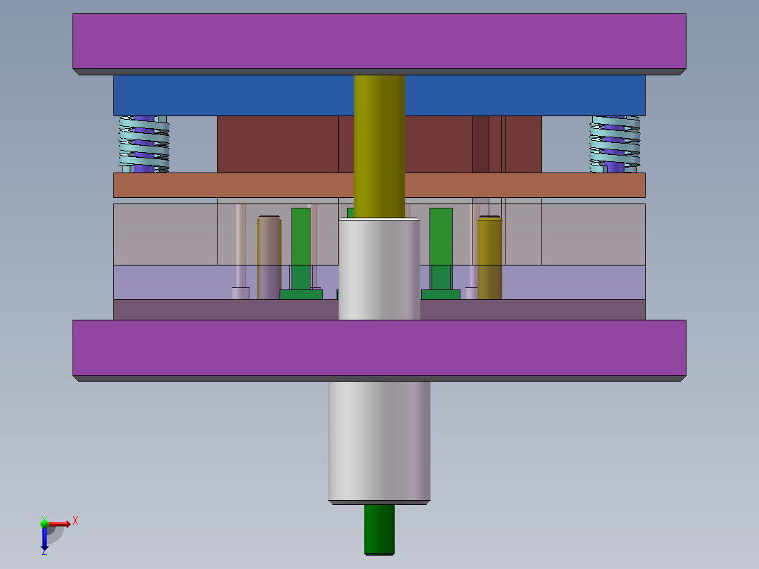 Q225-底板连接板冲压模具设计【三维SolidWorks】俯视图