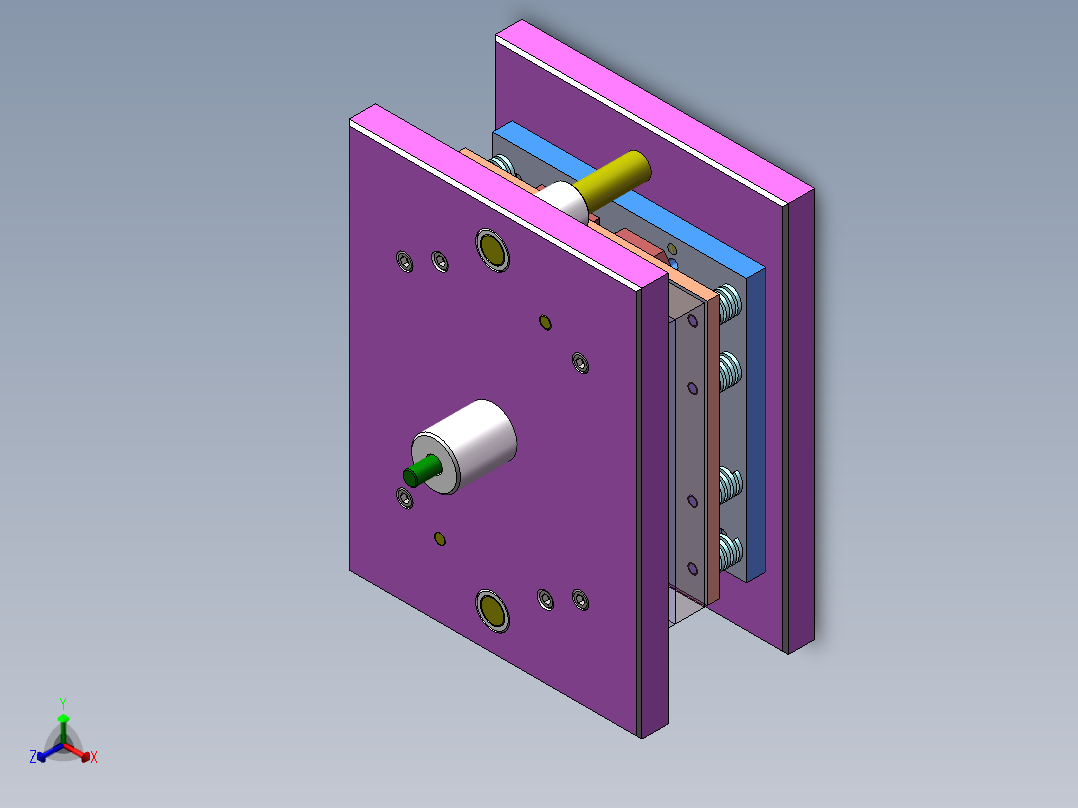Q225-底板连接板冲压模具设计【三维SolidWorks】正等轴测图