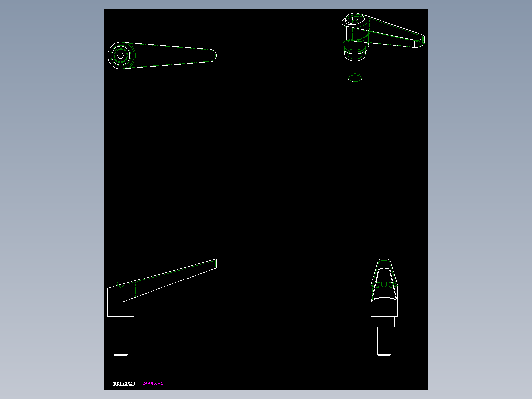 調整式把手(鋅合金)2440(A)-2D多系列多零件图纸模型