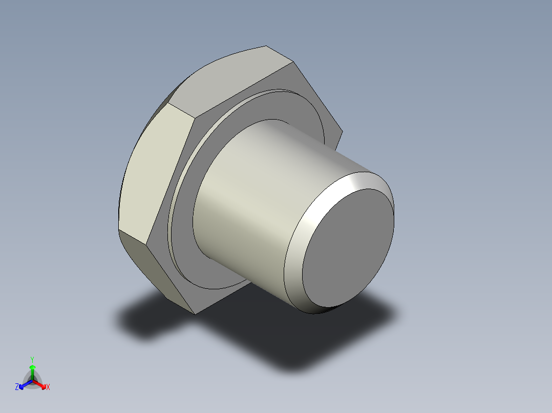 螺栓-Screw-M11-10-10-4.4-17-45-Yes.stp正等轴测图
