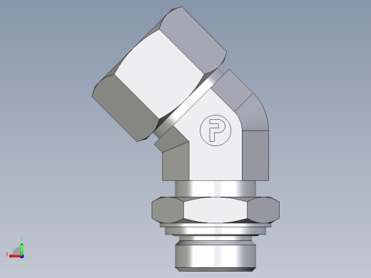 卡套式工业通用硬管接头EO_Adjustable_locknut_45_deg_elbow_VEE20ZSRCF后视缩略图