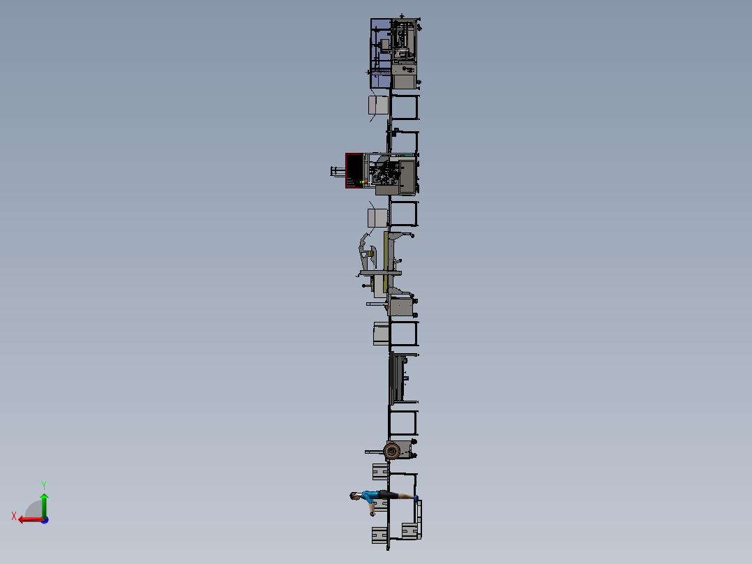 自动装盒开箱装箱折盖封箱井字打包捆扎整线包装方案图纸装盒机后视图
