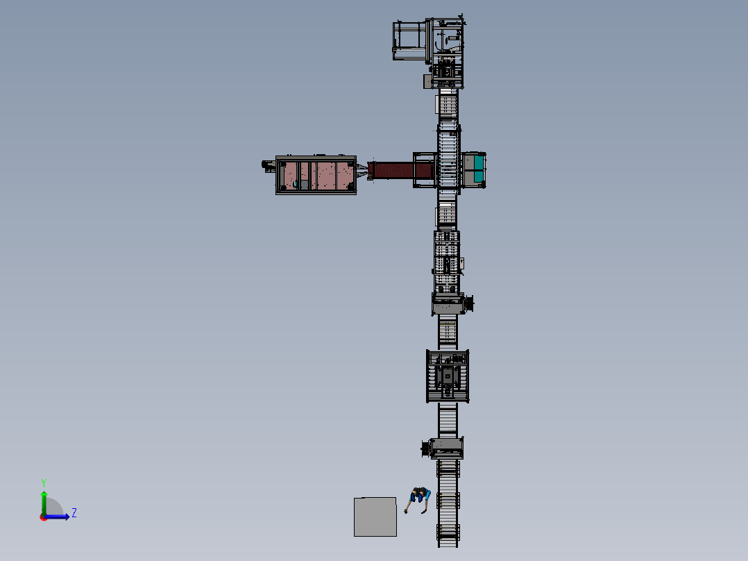 自动装盒开箱装箱折盖封箱井字打包捆扎整线包装方案图纸装盒机左视图