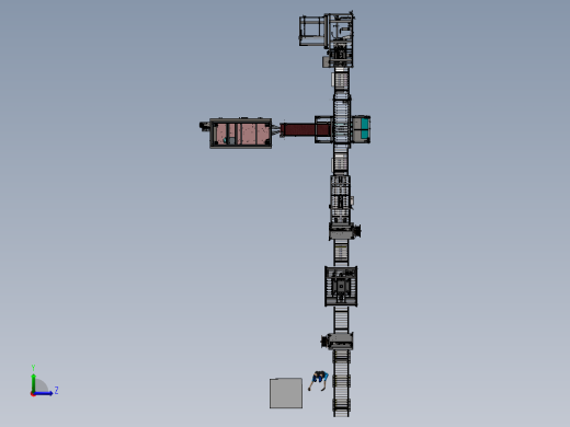 自动装盒开箱装箱折盖封箱井字打包捆扎整线包装方案图纸装盒机左视缩略图