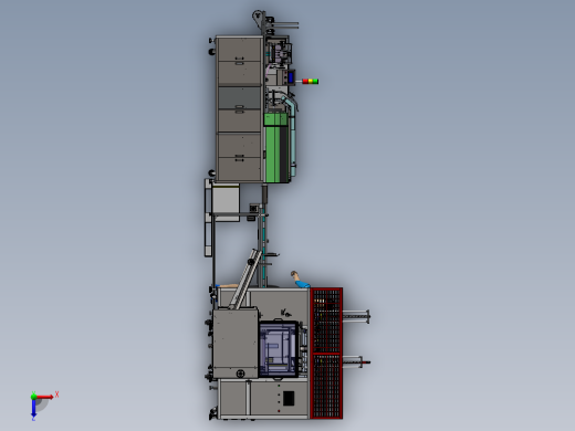 自动装盒开箱装箱折盖封箱井字打包捆扎整线包装方案图纸装盒机俯视缩略图