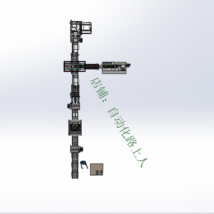 自动装盒开箱装箱折盖封箱井字打包捆扎整线包装方案图纸装盒机