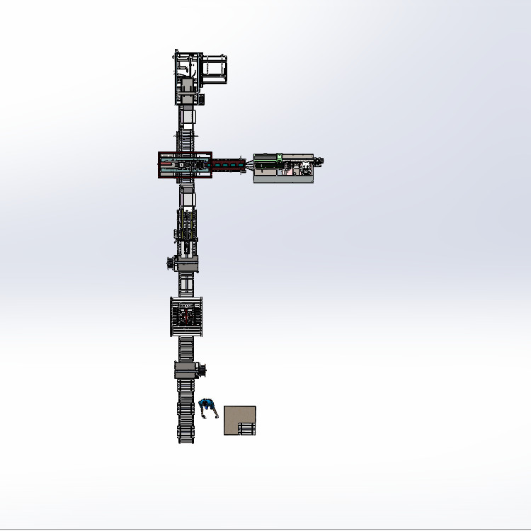 自动装盒开箱装箱折盖封箱井字打包捆扎整线包装方案图纸装盒机