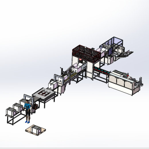 自动装盒开箱装箱折盖封箱井字打包捆扎整线包装方案图纸装盒机缩略图