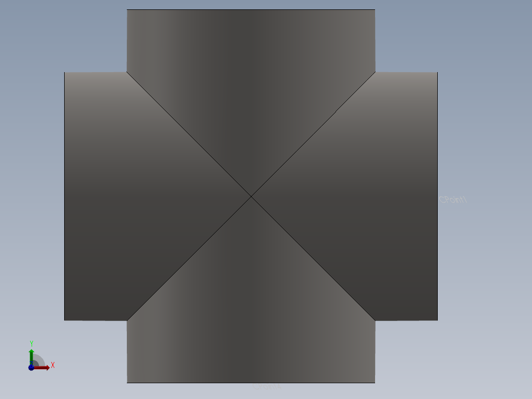 hvac round duct cross前视图