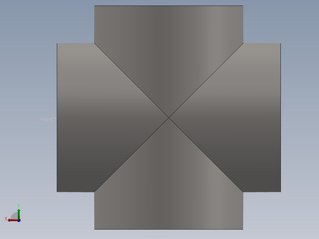 hvac round duct cross后视图