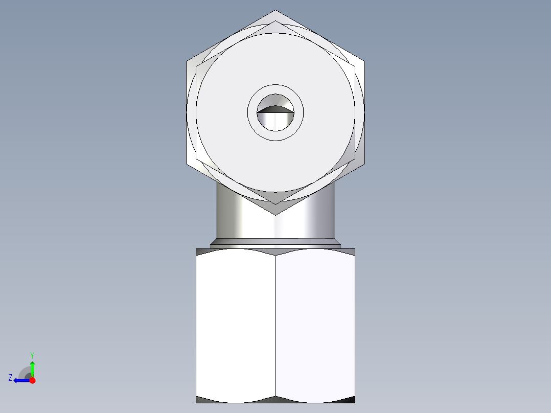 卡套式工业通用硬管接头EO_Bulkhead_elbow_WSV06ZS71右视图
