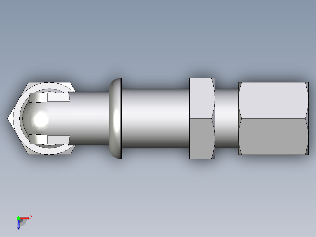 卡套式工业通用硬管接头EO_Bulkhead_elbow_WSV06ZS71俯视图