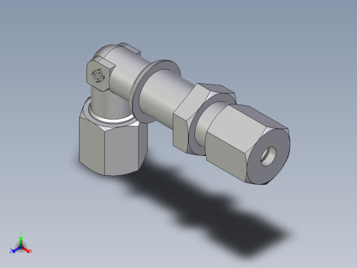 卡套式工业通用硬管接头EO_Bulkhead_elbow_WSV06ZS71正等轴测缩略图