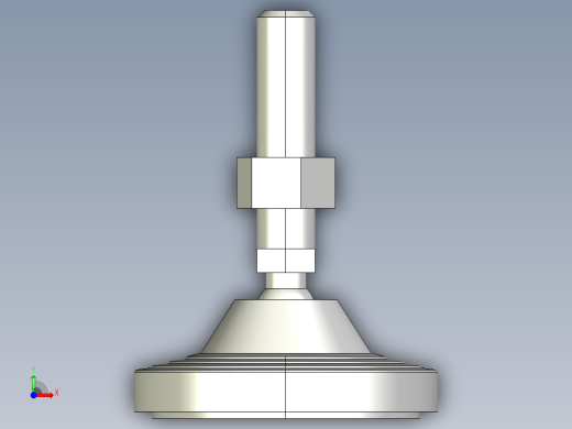 水平調整腳座LVA125-3D多系列多零件图纸模型前视缩略图