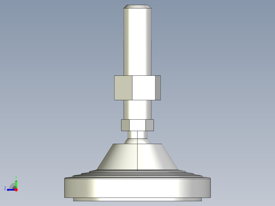 水平調整腳座LVA125-3D多系列多零件图纸模型右视图