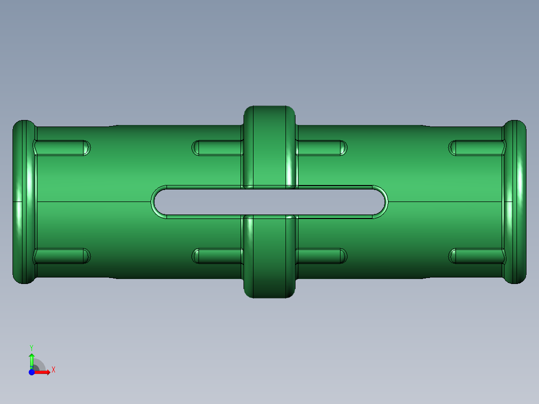 气缸电机-2780 Dark Green Technic Pin with Friction and Slots前视图