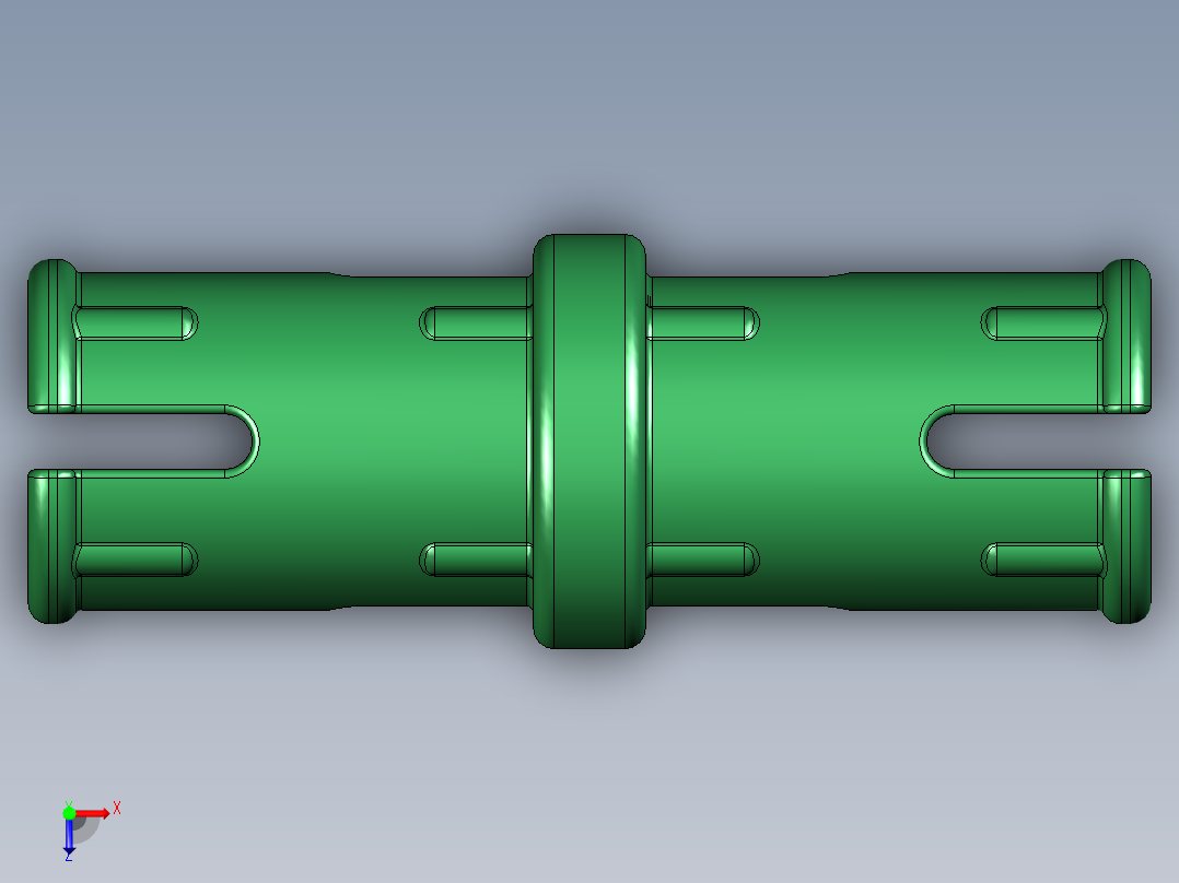 气缸电机-2780 Dark Green Technic Pin with Friction and Slots俯视图