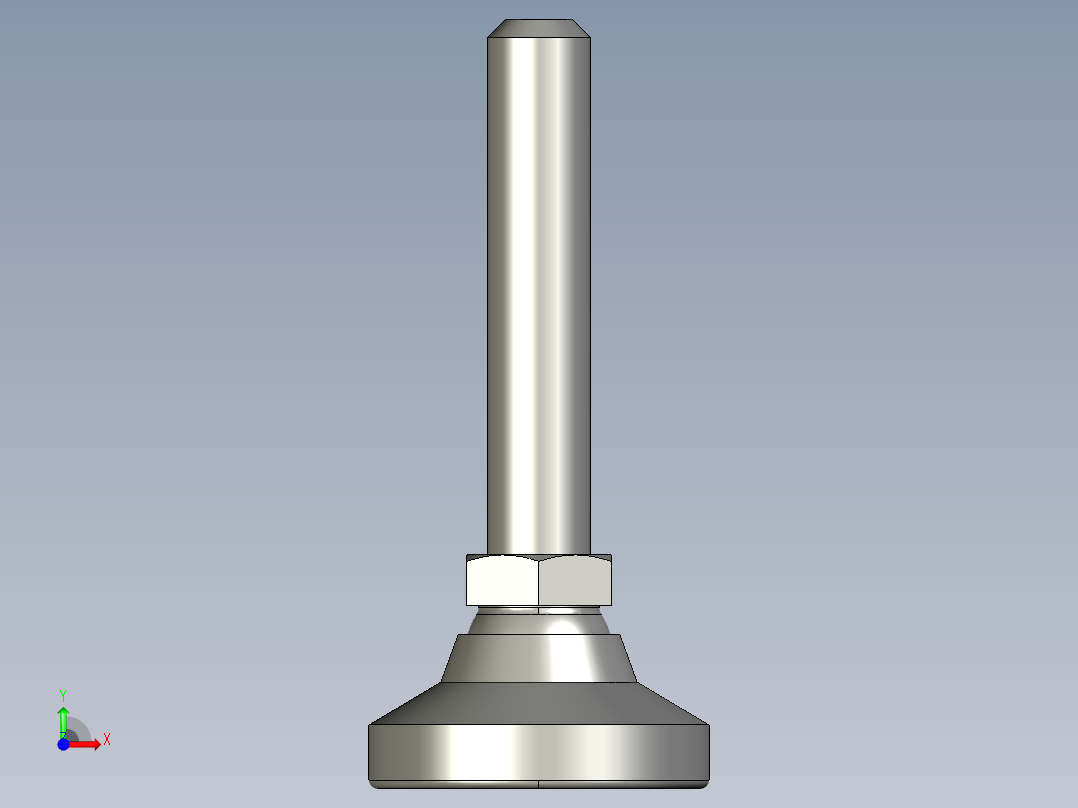 水平調整腳座(SUS製)(止滑墊)LM-NS-3D多系列多零件图纸模型前视图