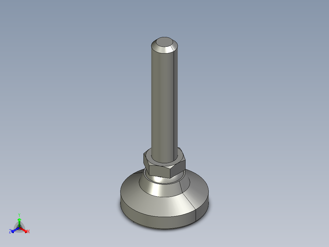 水平調整腳座(SUS製)(止滑墊)LM-NS-3D多系列多零件图纸模型正等轴测图