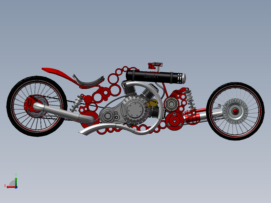 梦之翼摩托后视图