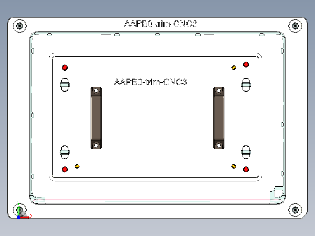 AAPB0-TRIM-笔记本CNC工装夹具三维模型CNC3前视图